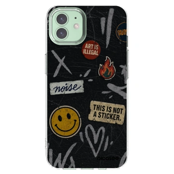 Picasee Apple iPhone 12 Hülle - Transparentes Silikon - STICKERS x TAGS
