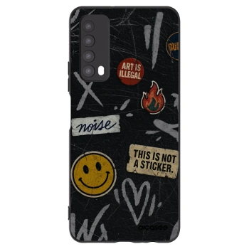 Picasee Huawei P Smart 2021 Hülle - Schwarzes Silikon - STICKERS x TAGS