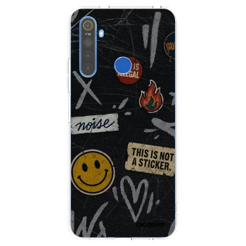 Picasee Realme 5 Hülle - Transparentes Silikon - STICKERS x TAGS