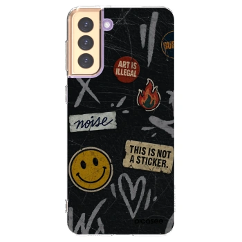 Picasee Samsung Galaxy S21+ 5G G996F Hülle - Transparentes Silikon - STICKERS x TAGS