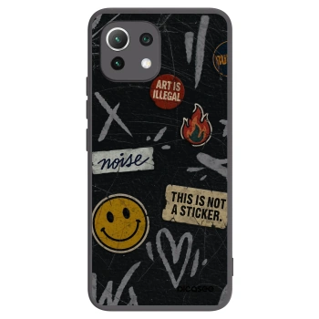 Picasee Xiaomi Mi 11 Lite Hülle - Schwarzes Silikon - STICKERS x TAGS