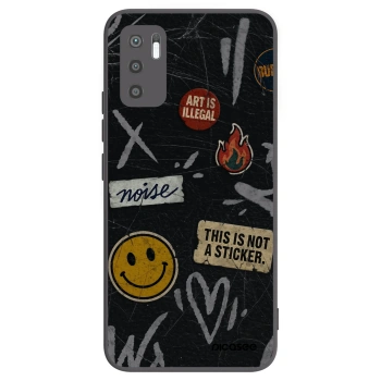 Picasee Xiaomi Redmi Note 10 5G Hülle - Schwarzes Silikon - STICKERS x TAGS