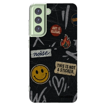 Picasee Samsung Galaxy S21 FE 5G Hülle - Transparentes Silikon - STICKERS x TAGS