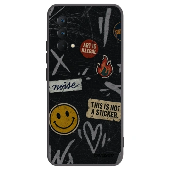 Picasee Realme GT Master Edition 5G Hülle - Schwarzes Silikon - STICKERS x TAGS