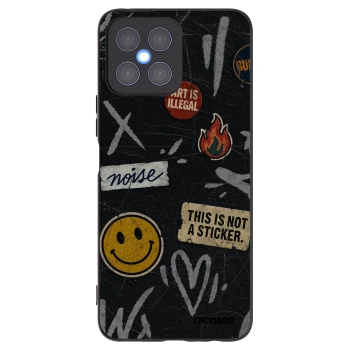 Picasee Honor X8 4G Hülle - Schwarzes Silikon - STICKERS x TAGS