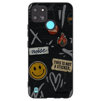 Picasee Realme C21Y Hülle - Schwarzes Silikon - STICKERS x TAGS