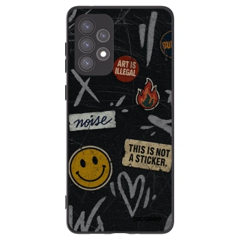 Picasee Samsung Galaxy A73 5G Hülle - Schwarzes Silikon - STICKERS x TAGS