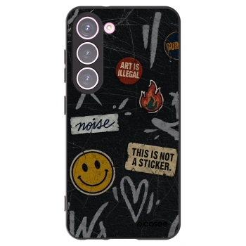 Picasee Samsung Galaxy S23 5G Hülle - Schwarzes Silikon - STICKERS x TAGS