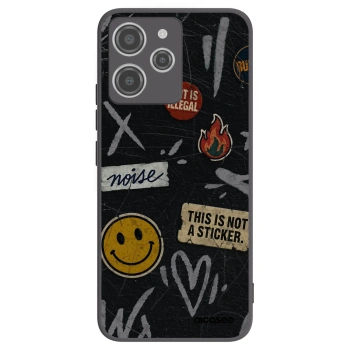 Picasee Xiaomi Redmi 12 4G Hülle - Schwarzes Silikon - STICKERS x TAGS