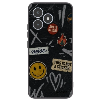 Picasee Realme C53 Hülle - Schwarzes Silikon - STICKERS x TAGS