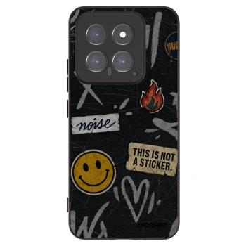Picasee Xiaomi 14 Hülle - Schwarzes Silikon - STICKERS x TAGS
