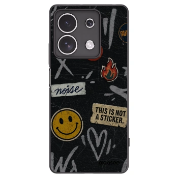 Picasee Xiaomi Redmi Note 13 4G Hülle - Schwarzes Silikon - STICKERS x TAGS