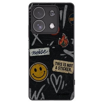 Picasee Xiaomi Redmi Note 13 Pro 4G Hülle - Schwarzes Silikon - STICKERS x TAGS