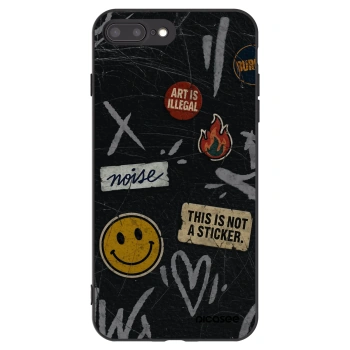 Picasee Apple iPhone 7 Plus Hülle - Schwarzes Silikon - STICKERS x TAGS