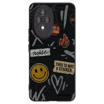 Picasee Honor 200 5G Hülle - Schwarzes Silikon - STICKERS x TAGS