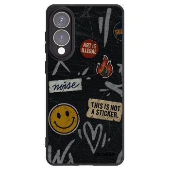 Picasee Samsung Galaxy S25 Edge 5G Hülle - Schwarzes Silikon - STICKERS x TAGS