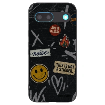 Picasee Google Pixel 8 Hülle - Schwarzes Silikon - STICKERS x TAGS