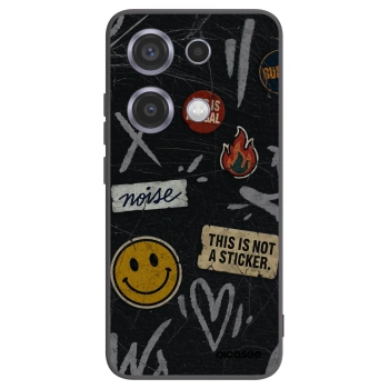 Picasee Xiaomi Redmi Note 14S Hülle - Schwarzes Silikon - STICKERS x TAGS