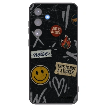 Picasee Samsung Galaxy S25 FE 5G Hülle - Schwarzes Silikon - STICKERS x TAGS