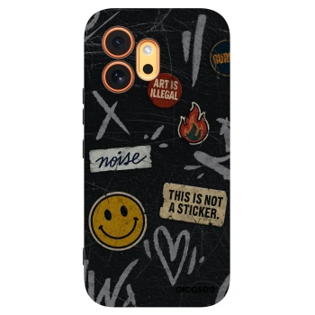 Picasee Honor 600 Hülle - Schwarzes Silikon - STICKERS x TAGS
