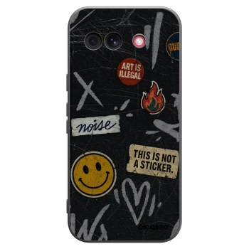Picasee Google Pixel 10a Hülle - Schwarzes Silikon - STICKERS x TAGS