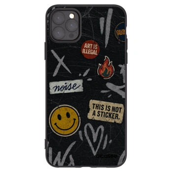 Picasee Apple iPhone 11 Pro Max Hülle - Schwarzes Silikon - STICKERS x TAGS