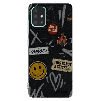 Picasee Samsung Galaxy A51 A515F Hülle - Transparentes Silikon - STICKERS x TAGS