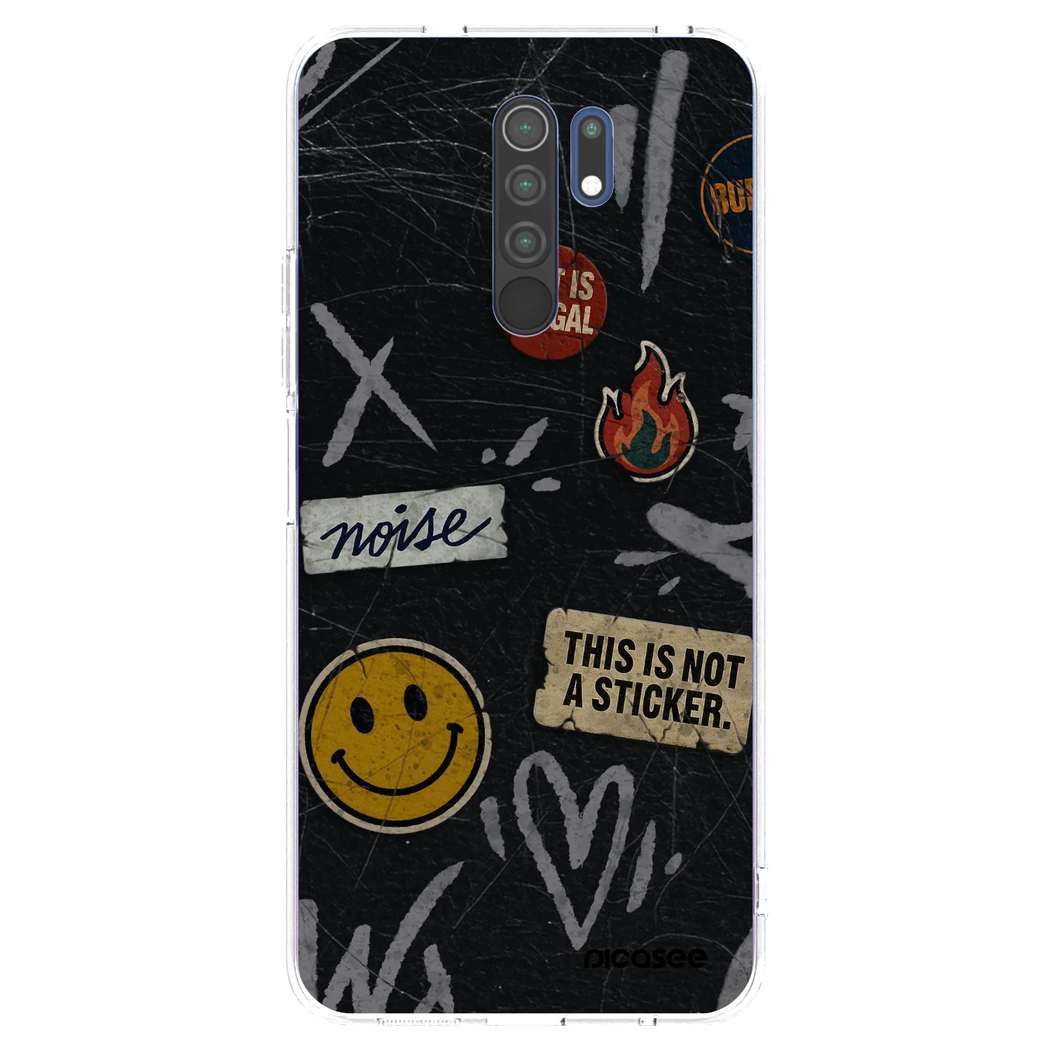 Picasee Xiaomi Redmi 9 Hülle - Transparentes Silikon - STICKERS x TAGS