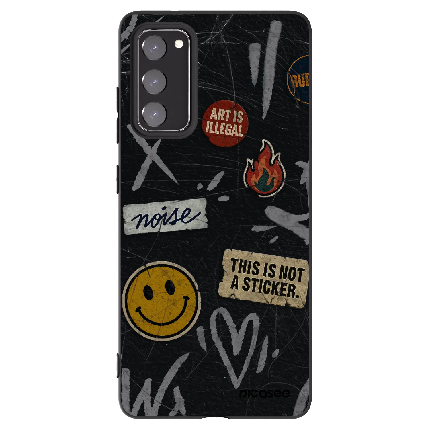 Picasee Samsung Galaxy S20 FE Hülle - Schwarzes Silikon - STICKERS x TAGS