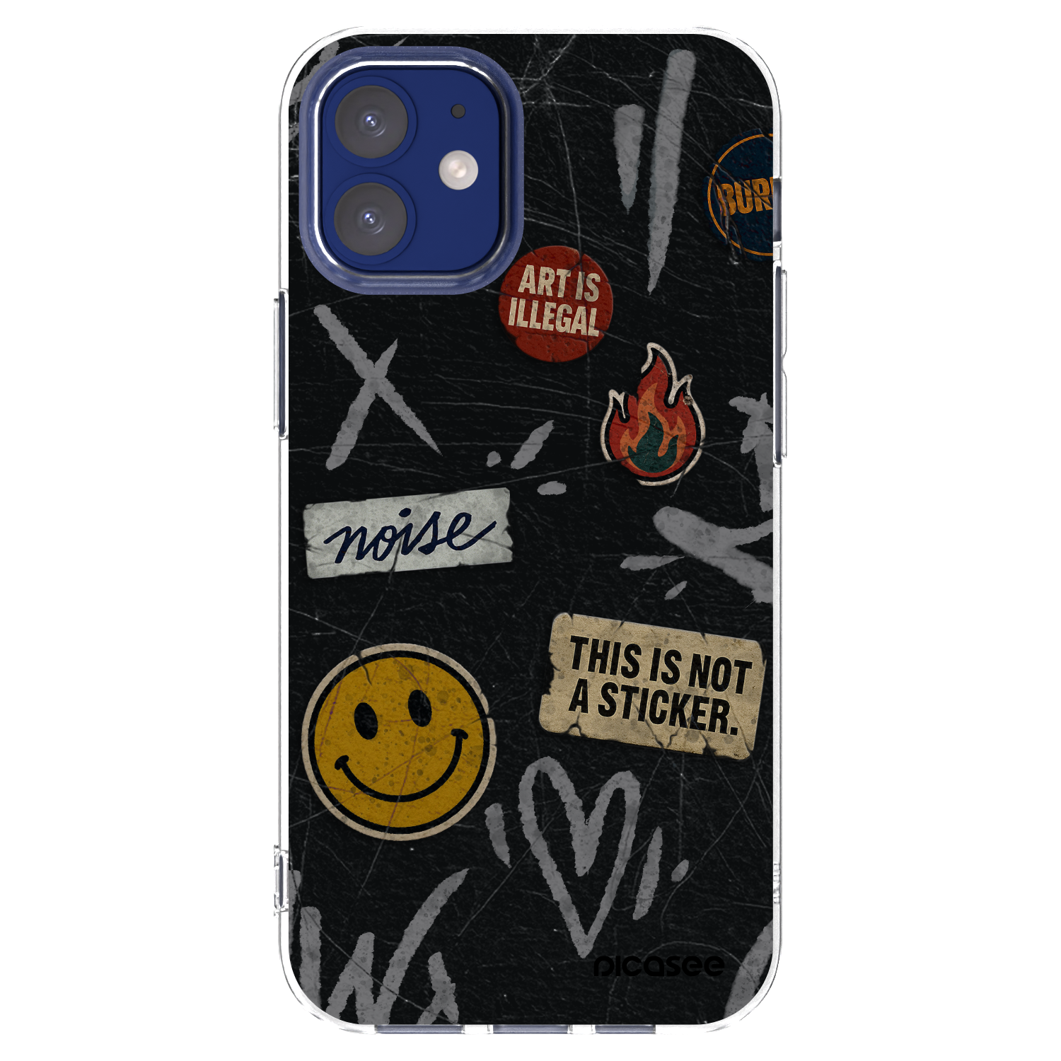 Picasee Apple iPhone 12 mini Hülle - Transparentes Silikon - STICKERS x TAGS