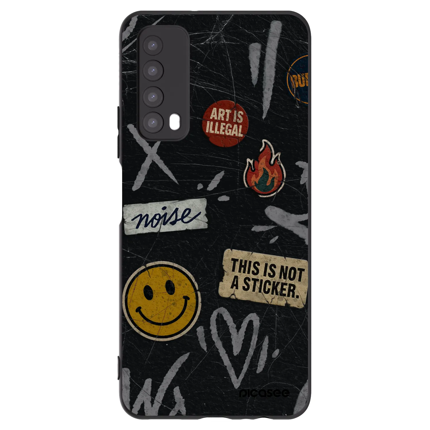 Picasee Huawei P Smart 2021 Hülle - Schwarzes Silikon - STICKERS x TAGS