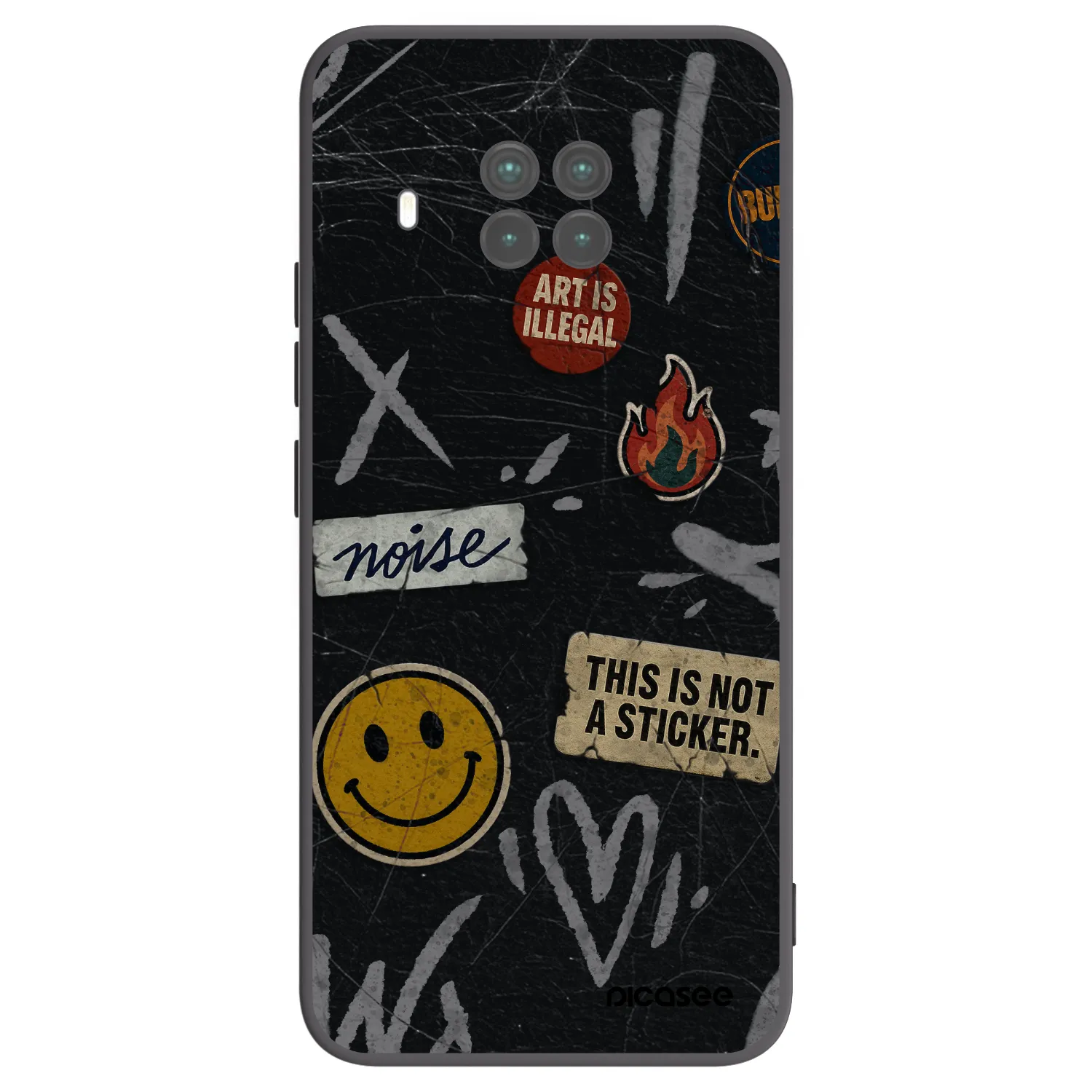 Picasee Xiaomi Mi 10T Lite Hülle - Schwarzes Silikon - STICKERS x TAGS