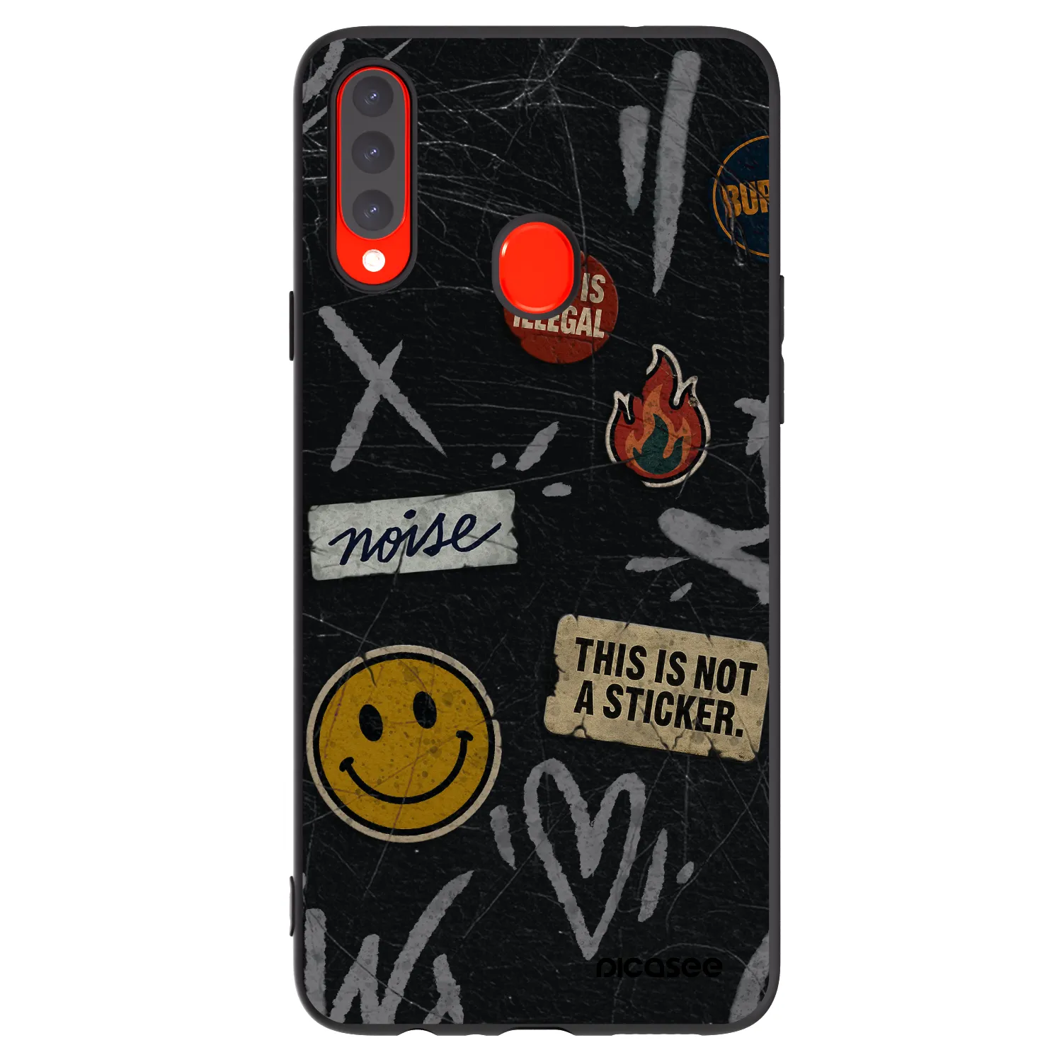 Picasee Samsung Galaxy A20s Hülle - Schwarzes Silikon - STICKERS x TAGS