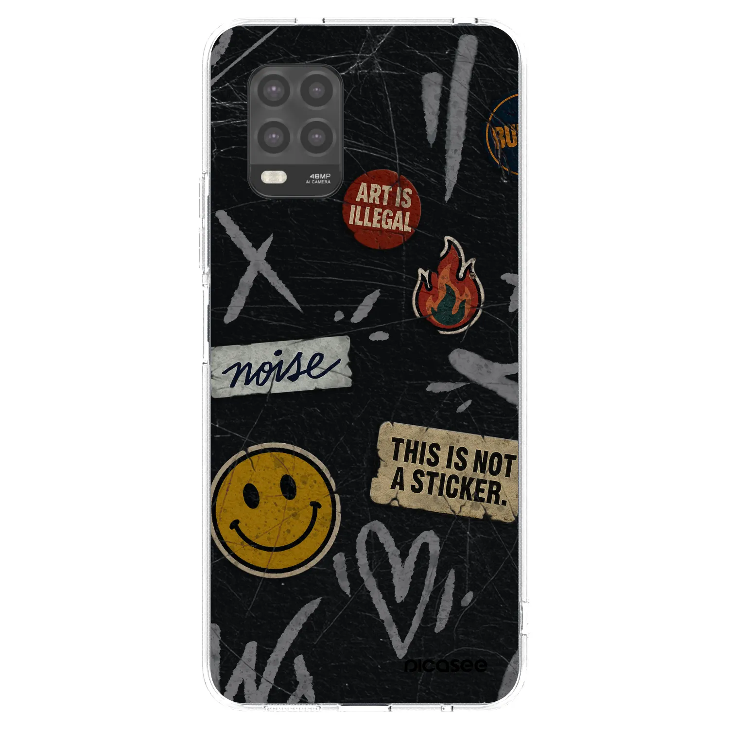 Picasee Xiaomi Mi 10 Lite Hülle - Transparentes Silikon - STICKERS x TAGS