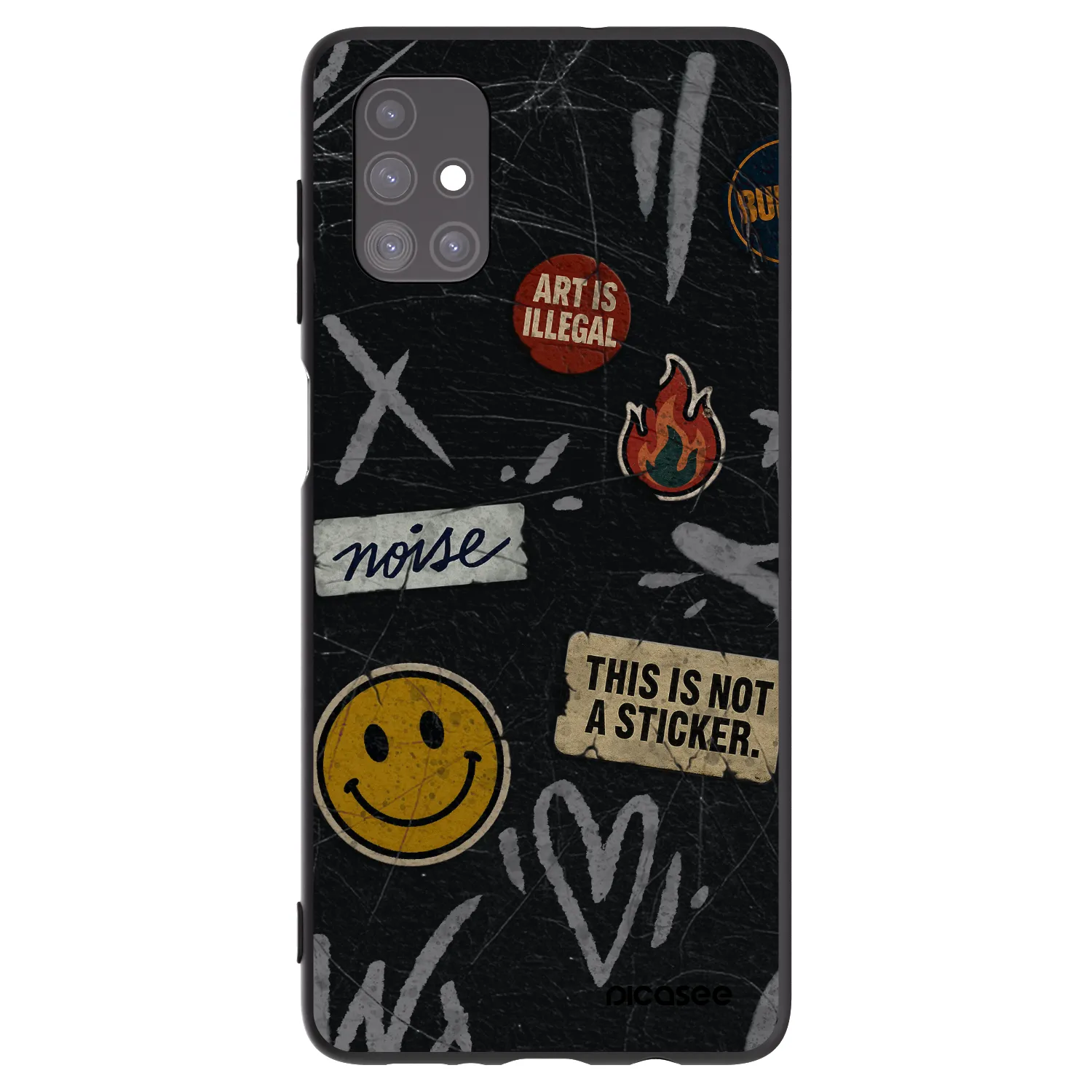 Picasee Samsung Galaxy M51 M515F Hülle - Schwarzes Silikon - STICKERS x TAGS