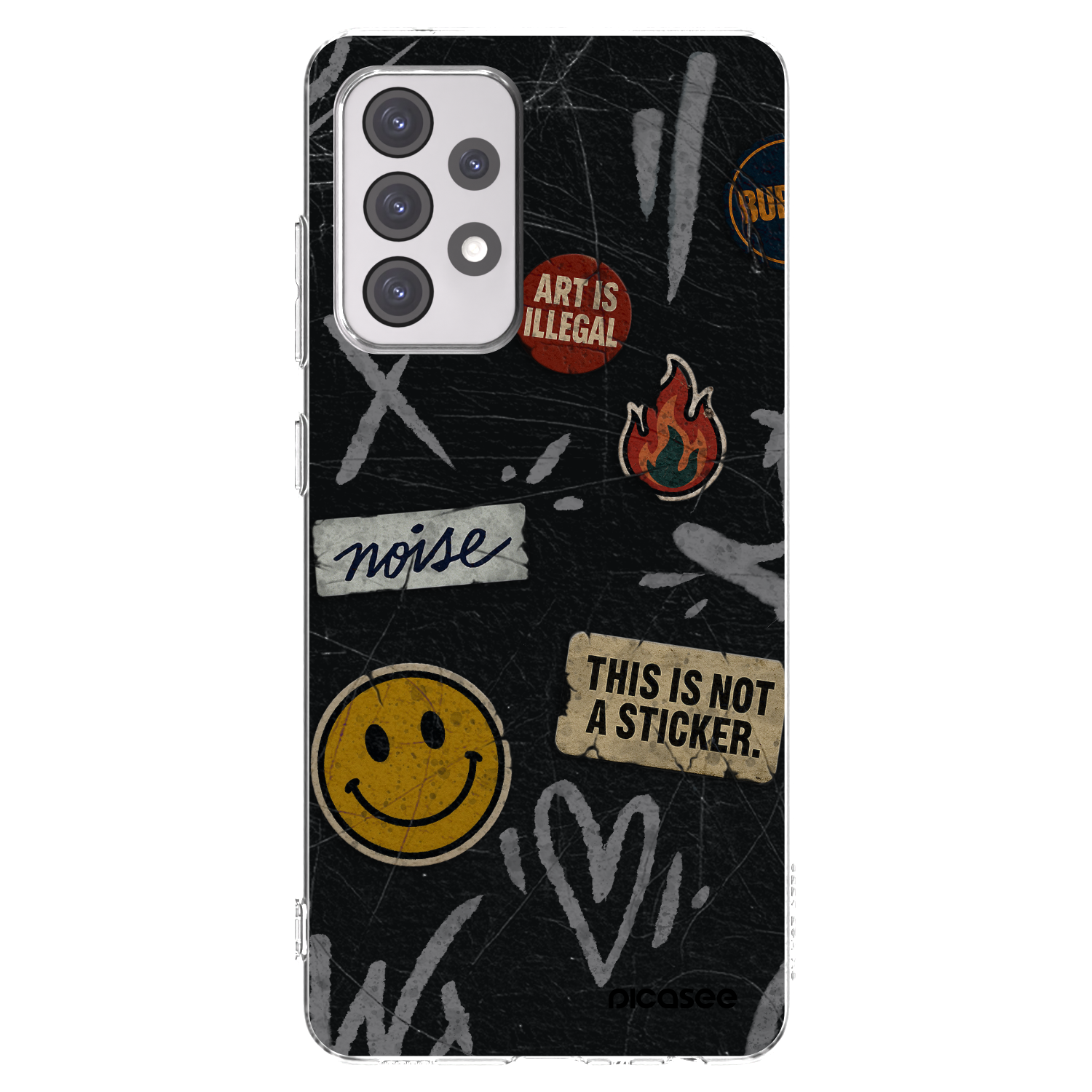 Picasee Samsung Galaxy A52 5G A525F Hülle - Transparentes Silikon - STICKERS x TAGS