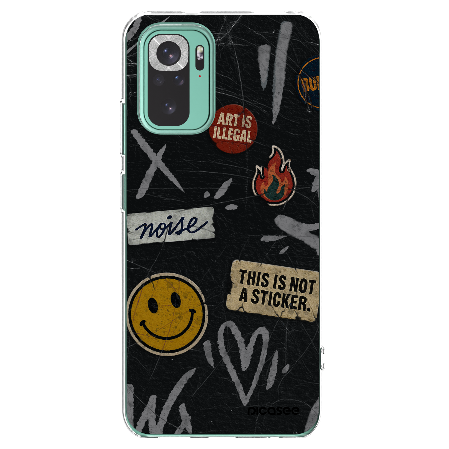 Picasee Xiaomi Redmi Note 10 Pro Hülle - Transparentes Silikon - STICKERS x TAGS