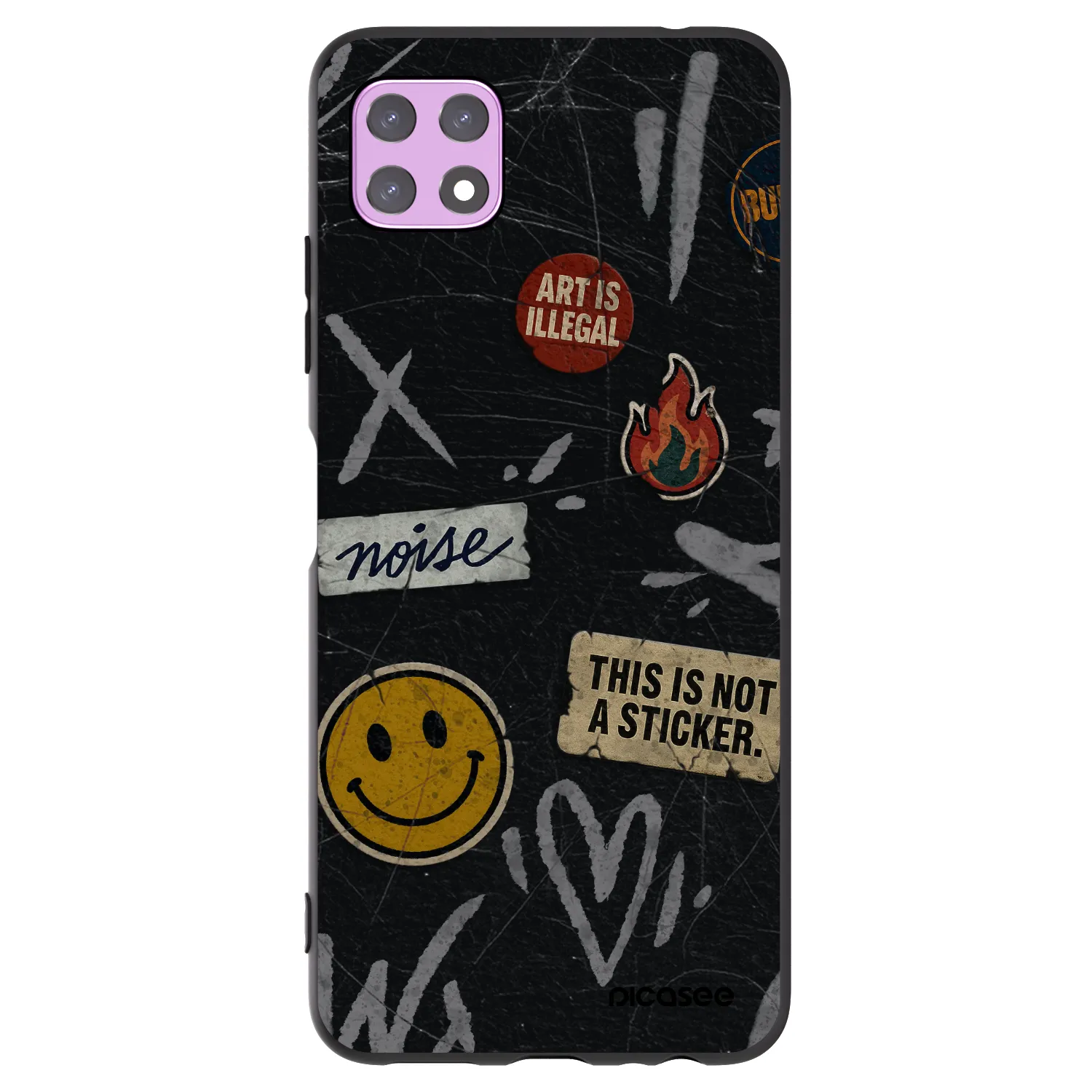 Picasee Samsung Galaxy A22 A226B 5G Hülle - Schwarzes Silikon - STICKERS x TAGS