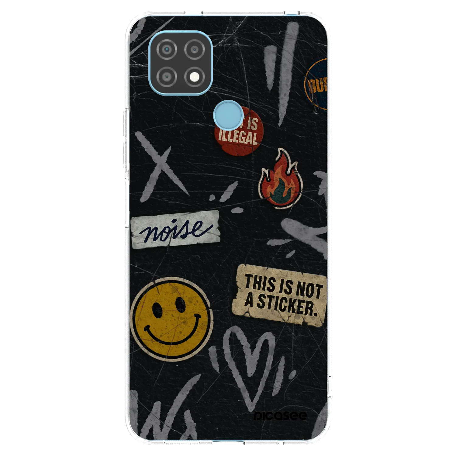 Picasee Realme C21 Hülle - Transparentes Silikon - STICKERS x TAGS