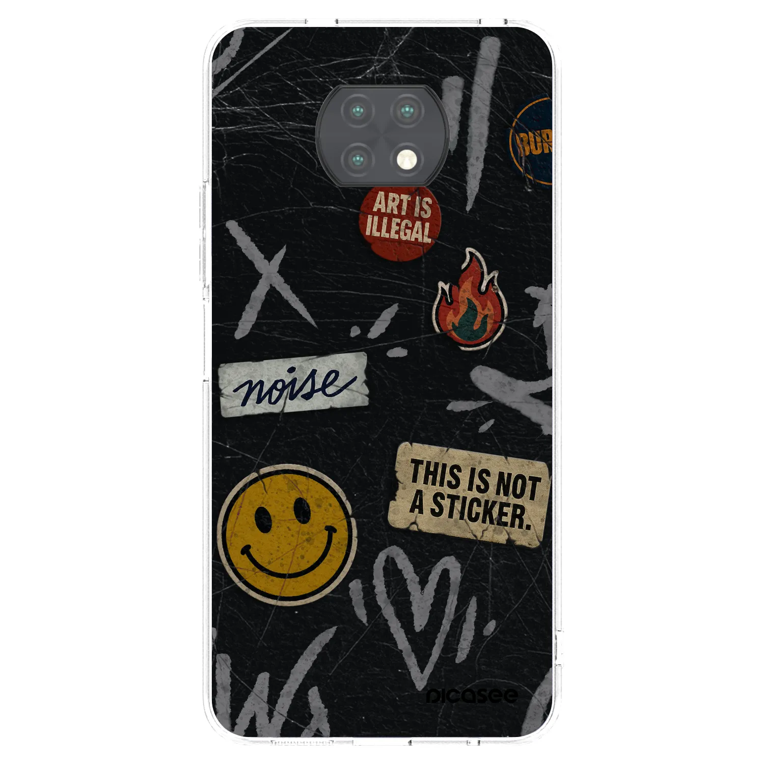 Picasee Xiaomi Redmi Note 9T Hülle - Transparentes Silikon - STICKERS x TAGS