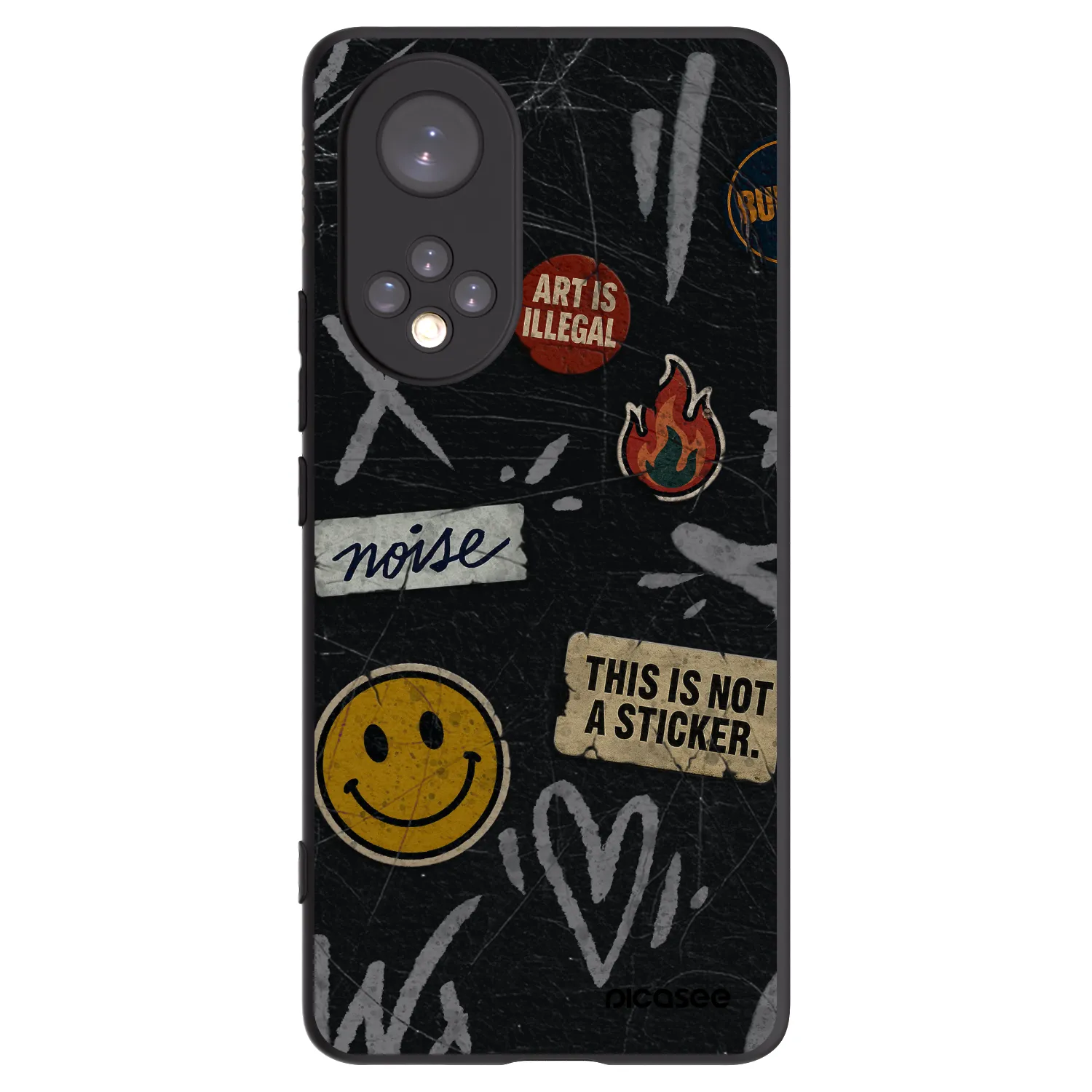 Picasee Huawei Nova 9 Hülle - Schwarzes Silikon - STICKERS x TAGS