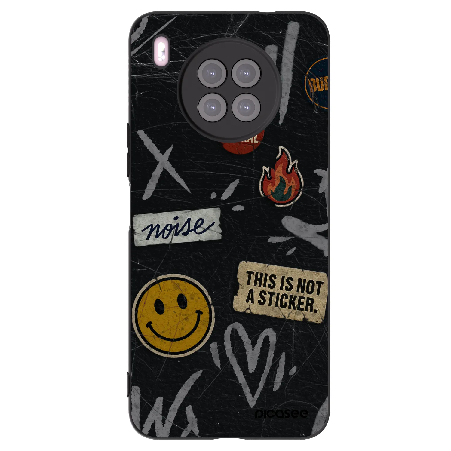 Picasee Huawei Nova 8i Hülle - Schwarzes Silikon - STICKERS x TAGS