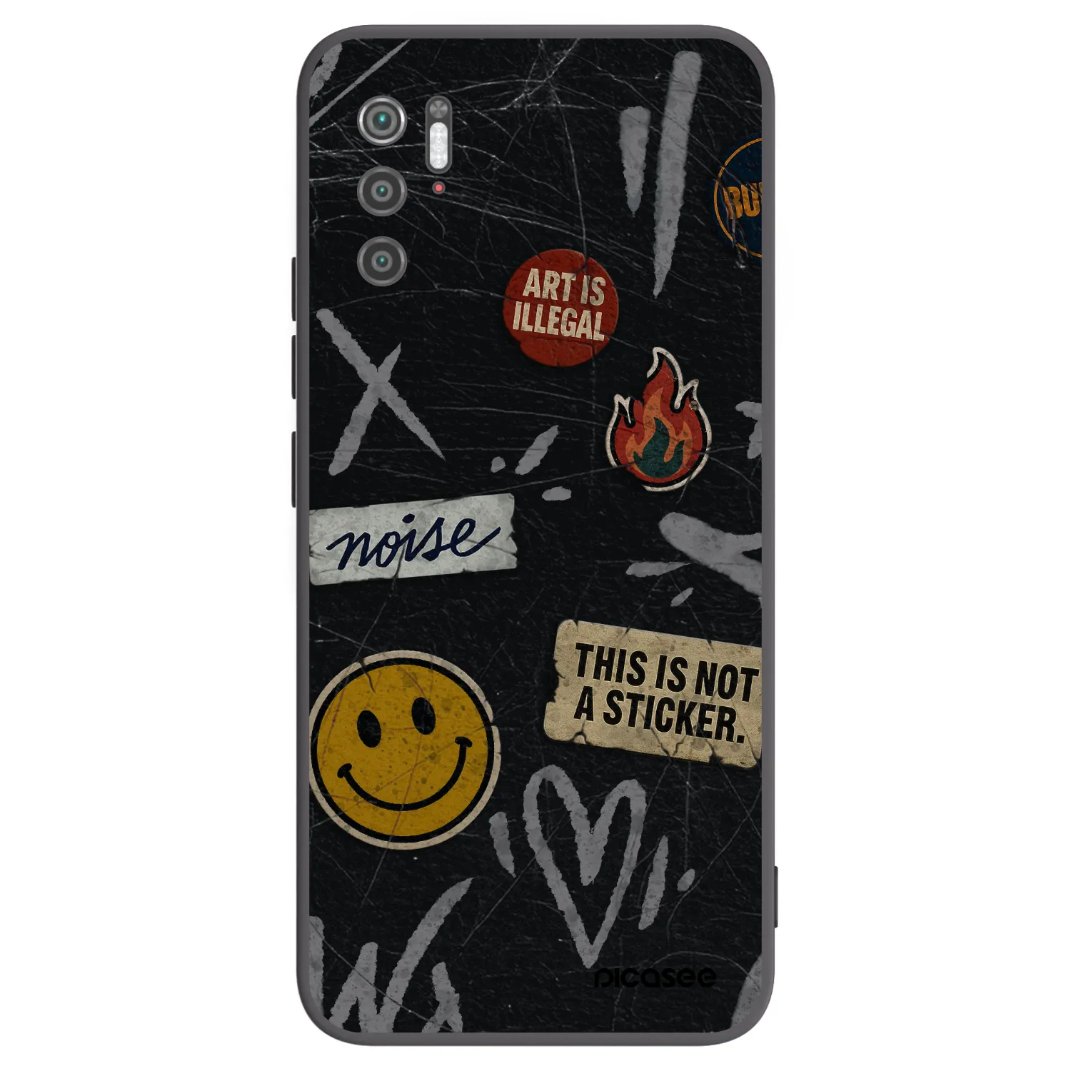 Picasee Xiaomi Poco M3 Pro 5G Hülle - Schwarzes Silikon - STICKERS x TAGS