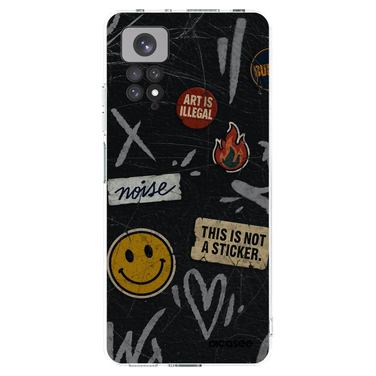 Picasee Xiaomi Redmi Note 11S 4G Hülle - Transparentes Silikon - STICKERS x TAGS