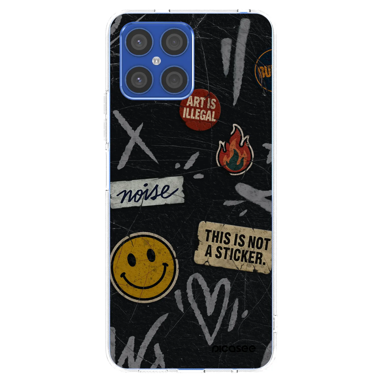 Picasee Honor X8 4G Hülle - Transparentes Silikon - STICKERS x TAGS