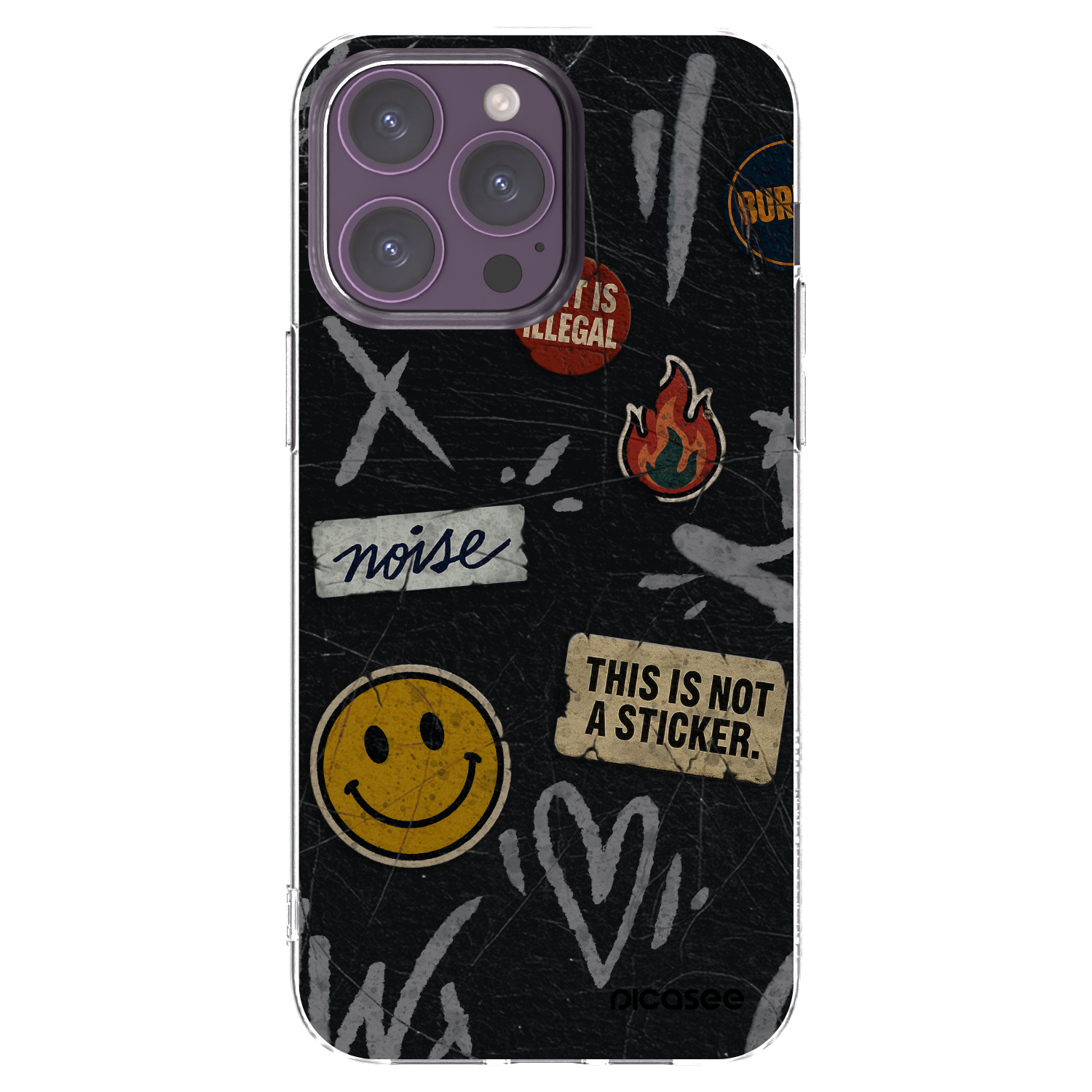 Picasee Apple iPhone 14 Pro Max Hülle - Transparentes Silikon - STICKERS x TAGS