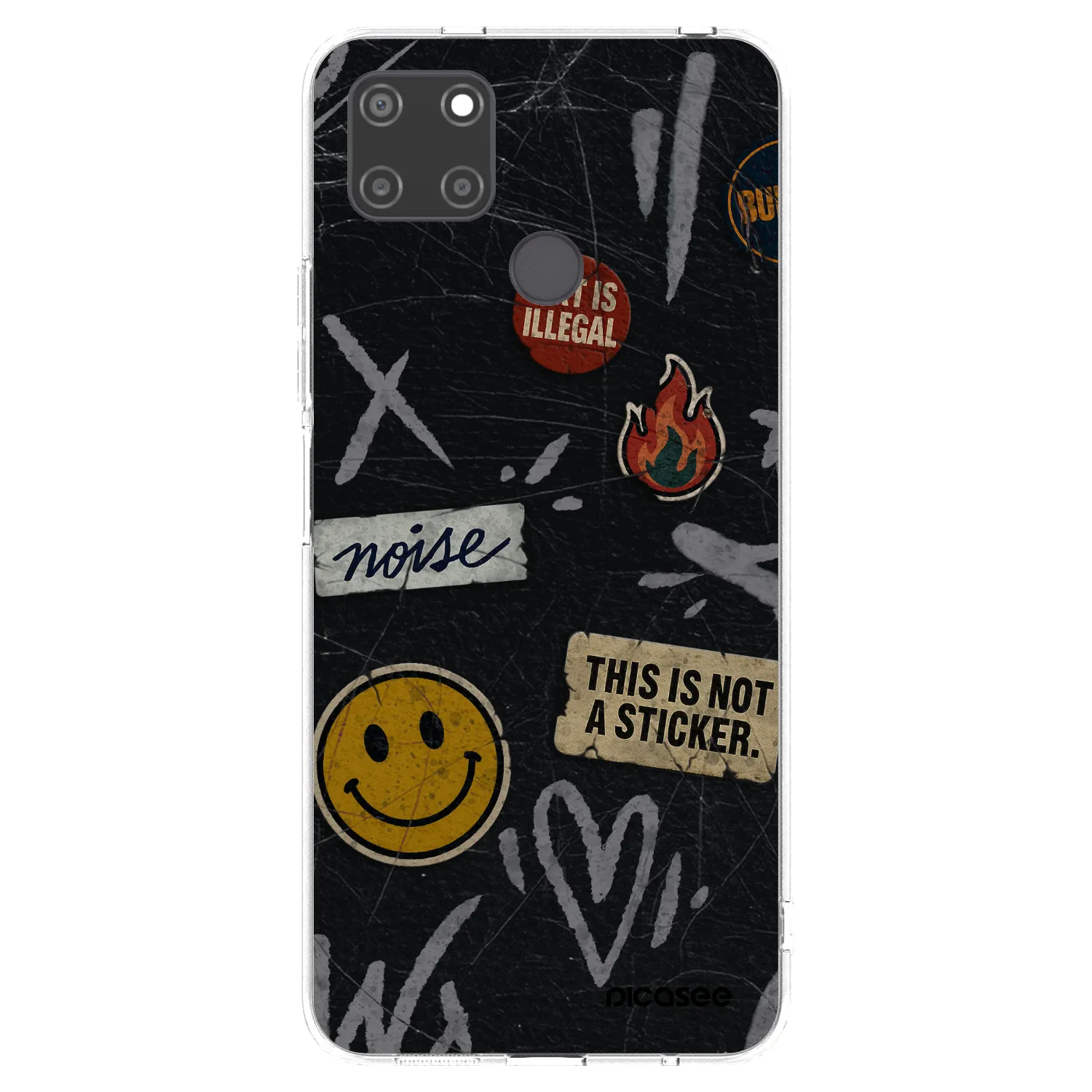 Picasee Realme C21Y Hülle - Transparentes Silikon - STICKERS x TAGS