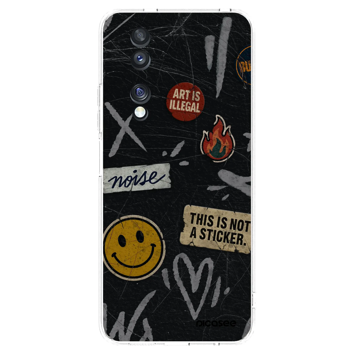 Picasee Honor 70 Hülle - Transparentes Silikon - STICKERS x TAGS