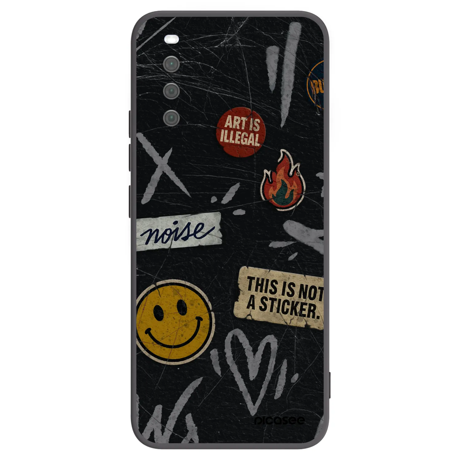 Picasee Sony Xperia 10 III Hülle - Schwarzes Silikon - STICKERS x TAGS