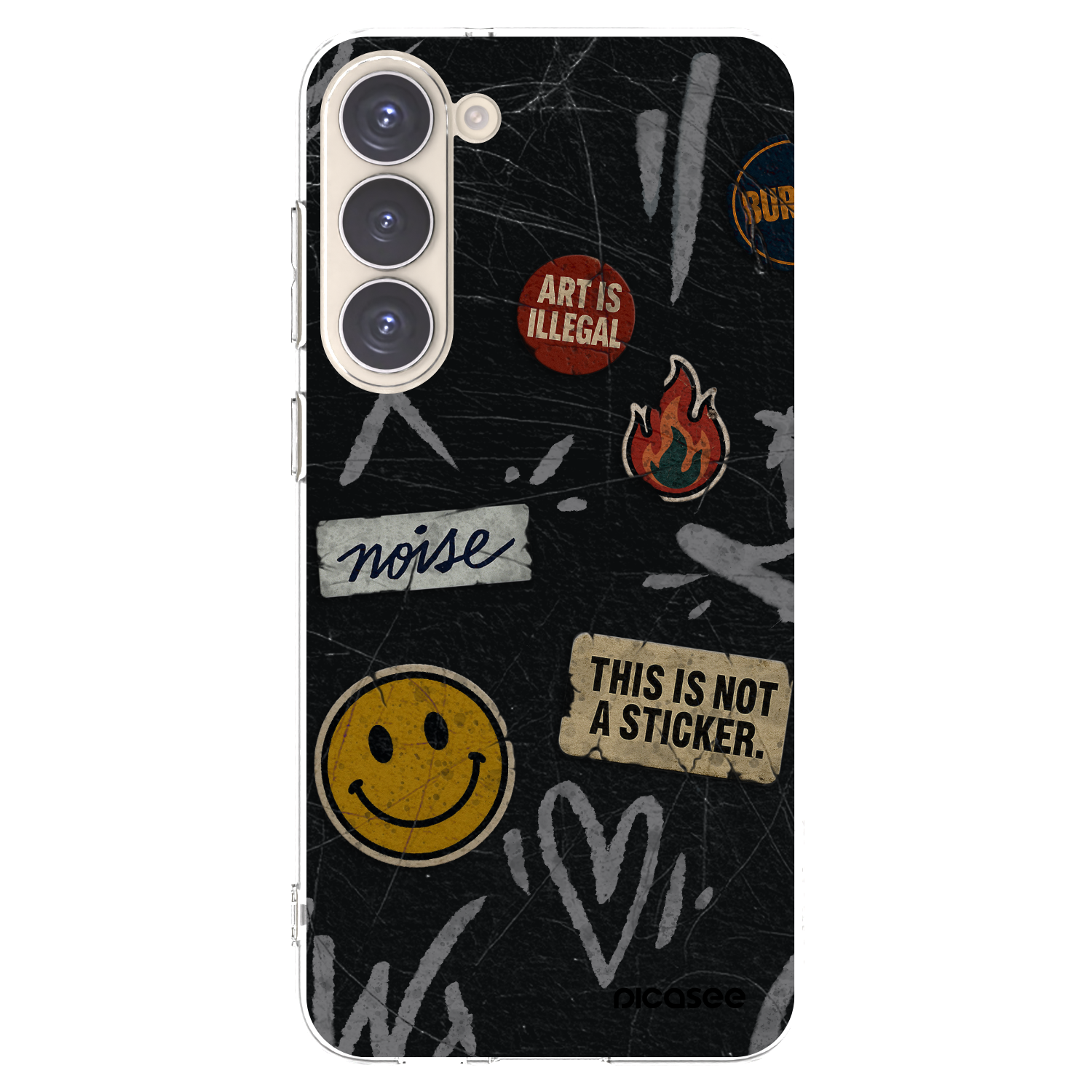 Picasee Samsung Galaxy S23+ 5G Hülle - Transparentes Silikon - STICKERS x TAGS